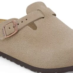 Birkenstock Boston Kids Suede Leather Taupe -Birkenstock Shop 1027875 detail 1