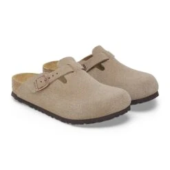 Birkenstock Boston Kids Suede Leather Taupe -Birkenstock Shop 1027875 pair