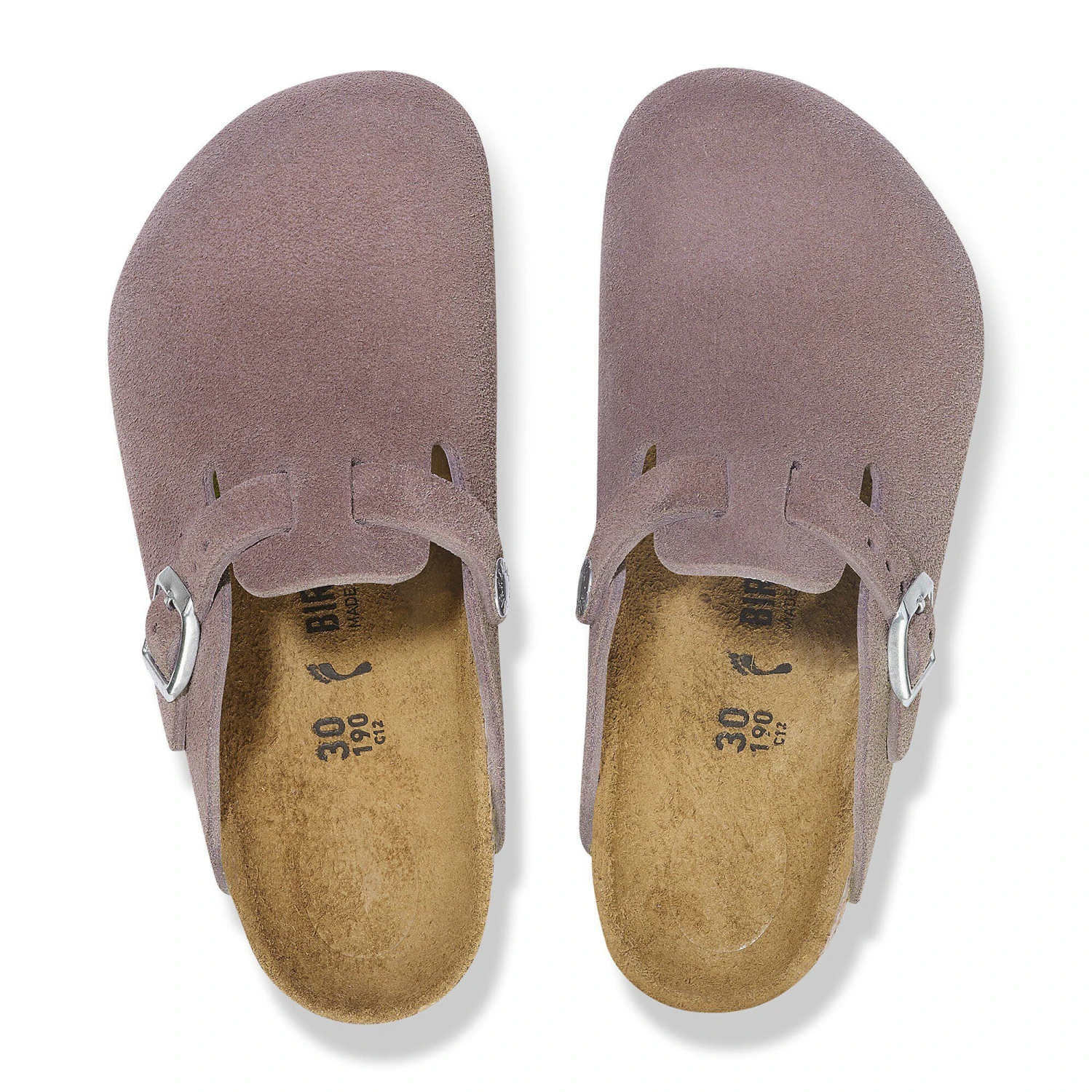 Birkenstock Boston Kids Suede Leather Faded Purple 2 Birkenstock Boston Kids Suede Leather Faded Purple - Image 2