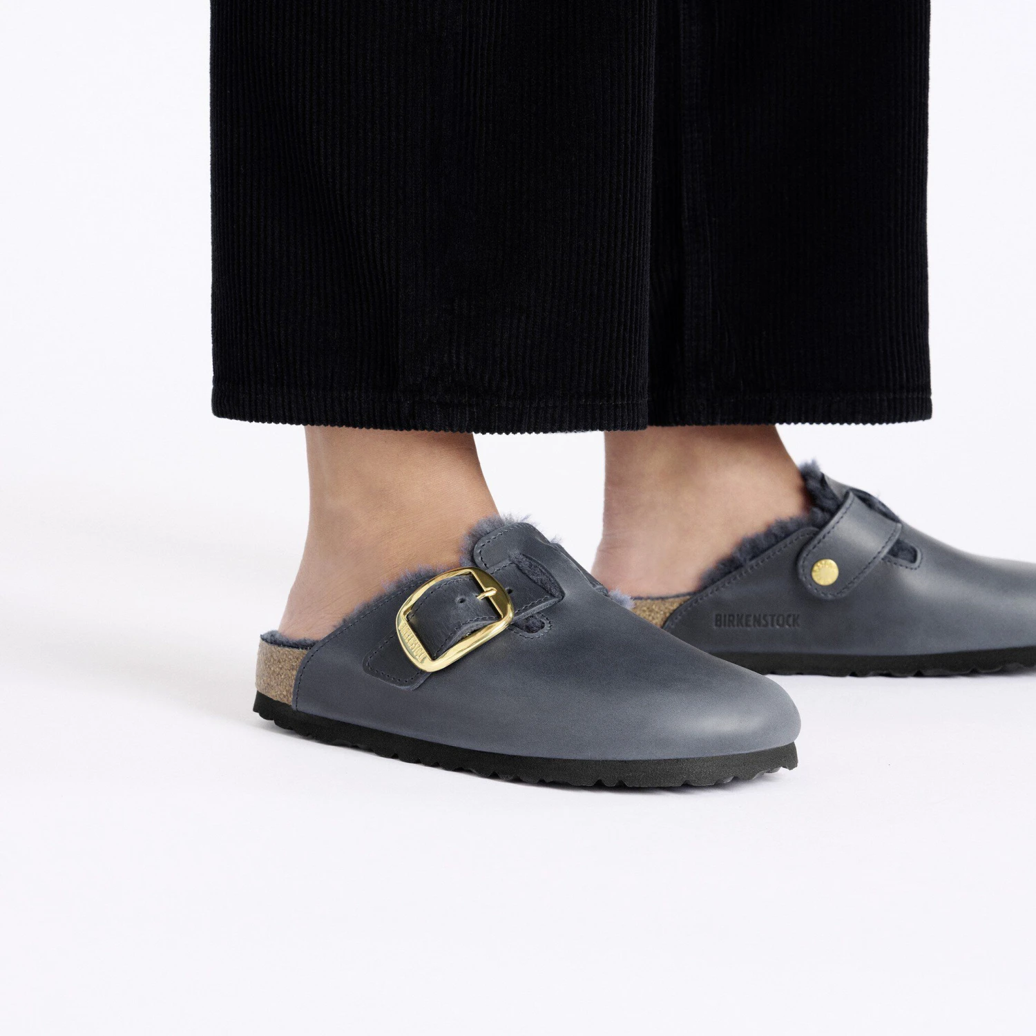 Birkenstock Boston Big Buckle Shearling Oiled Leather Midnight Blue 7 Birkenstock Boston Big Buckle Shearling Oiled Leather Midnight Blue - Image 7