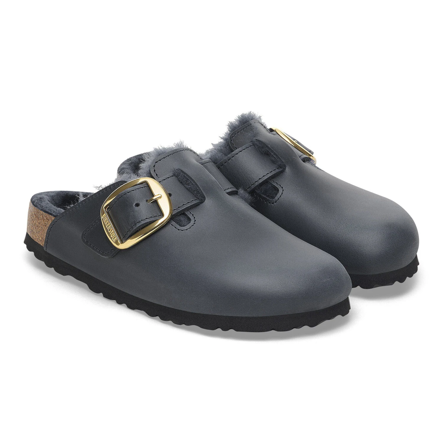 Birkenstock Boston Big Buckle Shearling Oiled Leather Midnight Blue 5 Birkenstock Boston Big Buckle Shearling Oiled Leather Midnight Blue - Image 5