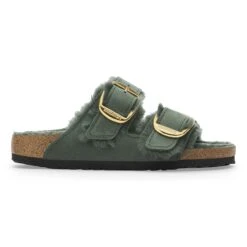 Birkenstock Arizona Big Buckle Shearling Oiled Leather Thyme -Birkenstock Shop 1028007 side