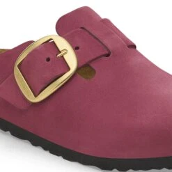 Birkenstock Boston Big Buckle Nubuck Leather Berry Crush -Birkenstock Shop 1028045 detail 1