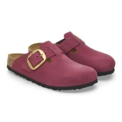 Birkenstock Boston Big Buckle Nubuck Leather Berry Crush -Birkenstock Shop 1028045 pair