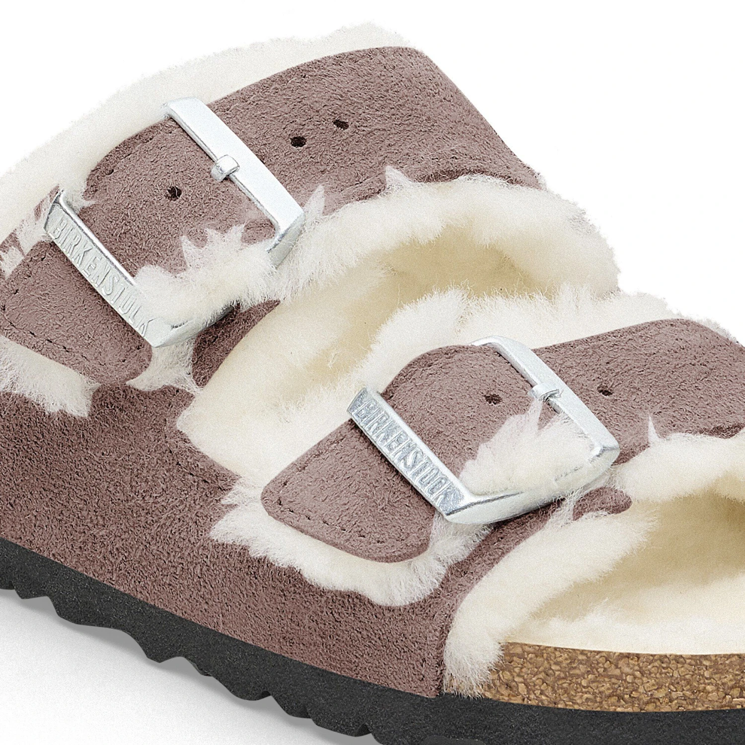 Birkenstock Arizona Shearling Suede Leather Faded Purple 6 Birkenstock Arizona Shearling Suede Leather Faded Purple - Image 6