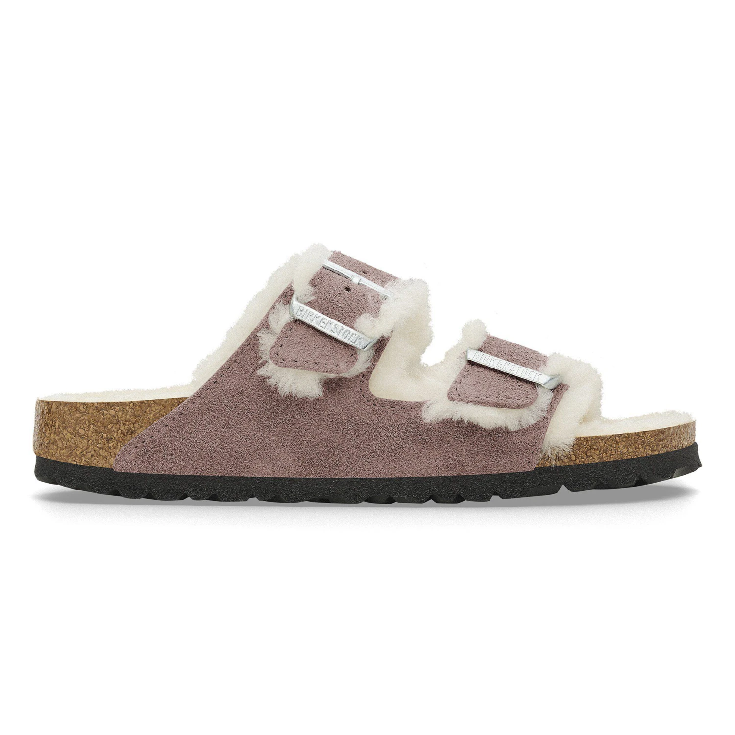 Birkenstock Arizona Shearling Suede Leather Faded Purple 3 Birkenstock Arizona Shearling Suede Leather Faded Purple - Image 3