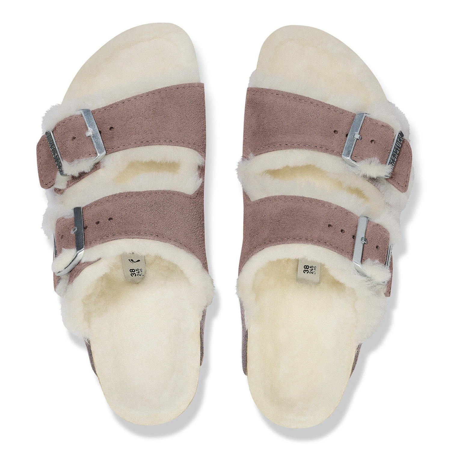 Birkenstock Arizona Shearling Suede Leather Faded Purple 2 Birkenstock Arizona Shearling Suede Leather Faded Purple - Image 2