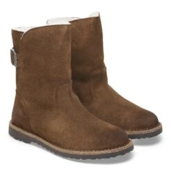 Birkenstock Uppsala Shearling Suede Leather Dark Tea -Birkenstock Shop 1028059 pair