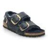 Birkenstock Milano Big Buckle Shearling Oiled Leather Midnight Blue