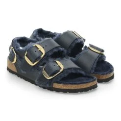 Birkenstock Milano Big Buckle Shearling Oiled Leather Midnight Blue 14 Birkenstock Milano Big Buckle Shearling Oiled Leather Midnight Blue -Birkenstock Shop 1028064 pair