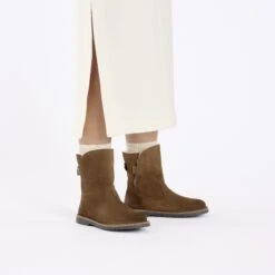 Birkenstock Uppsala Shearling Suede Leather Dark Tea -Birkenstock Shop 1028109 f look f