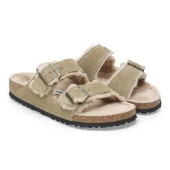 Birkenstock Arizona Shearling Suede Leather Taupe 10 Birkenstock Arizona Shearling Suede Leather Taupe -Birkenstock Shop 1028226 pair