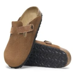 Birkenstock Boston Suede Embossed Corduroy Dark Tea -Birkenstock Shop 1028227 sole