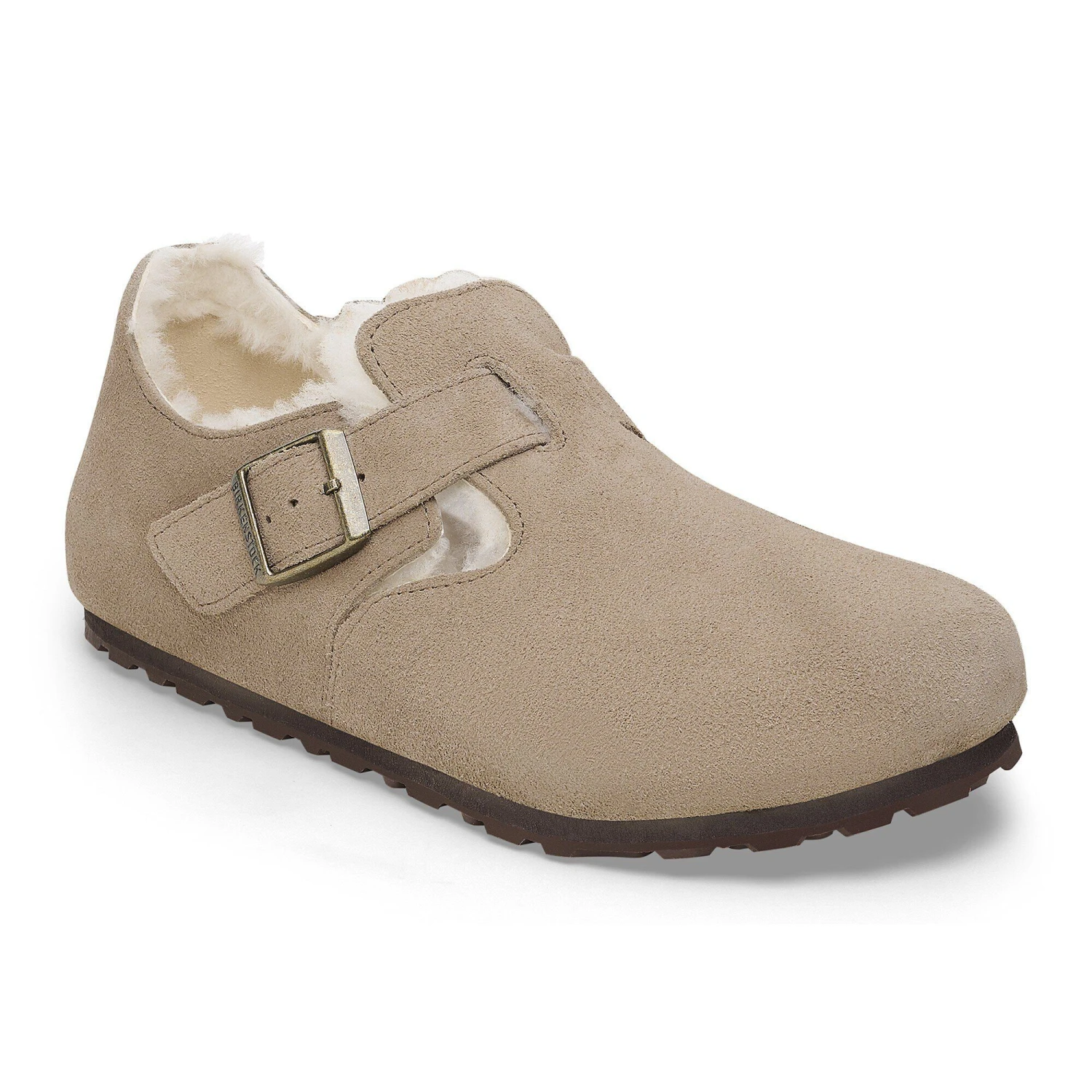 Birkenstock London Shearling Suede Leather Taupe 1 Birkenstock London Shearling Suede Leather Taupe