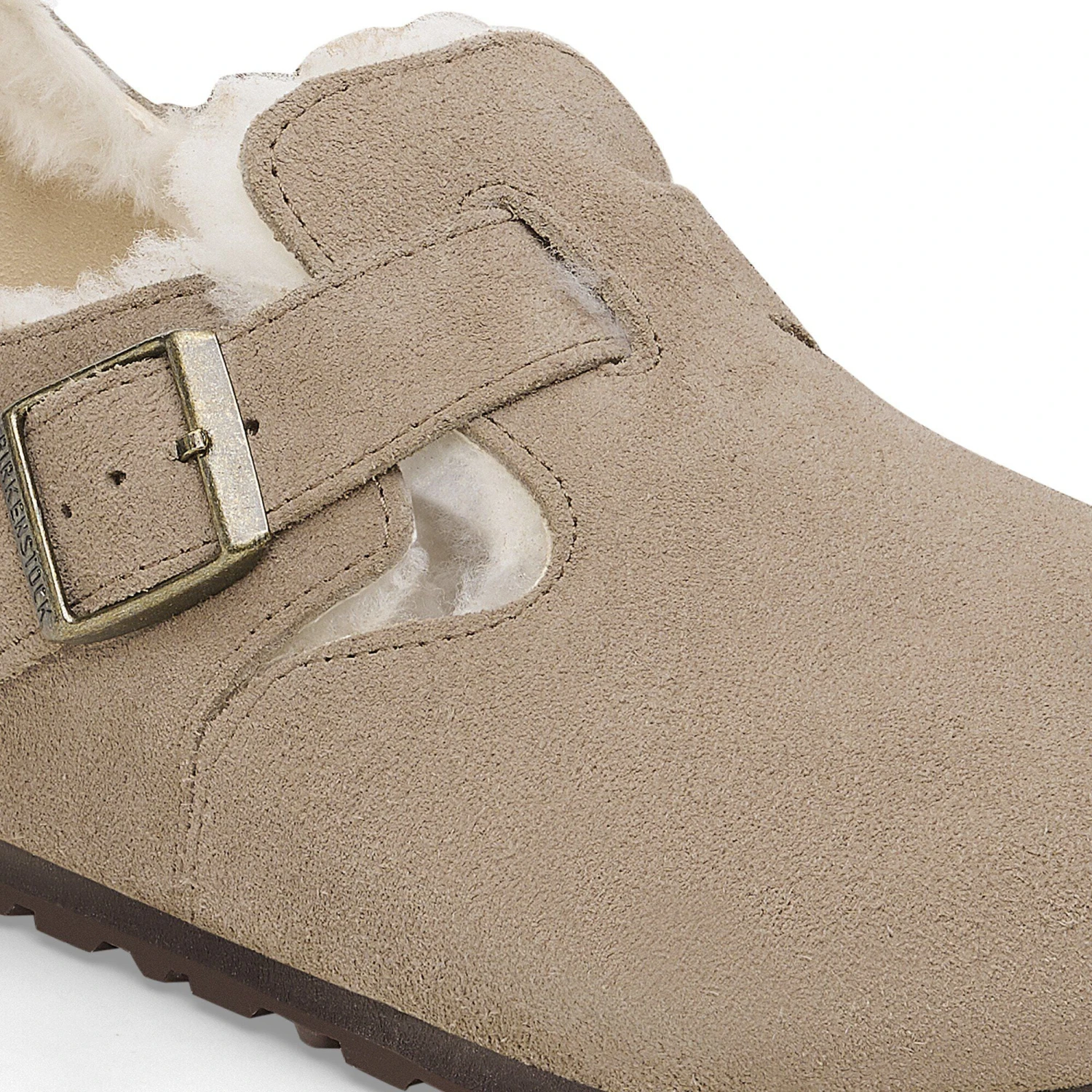 Birkenstock London Shearling Suede Leather Taupe 4 Birkenstock London Shearling Suede Leather Taupe - Image 4