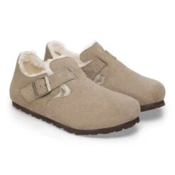 Birkenstock London Shearling Suede Leather Taupe 14 Birkenstock London Shearling Suede Leather Taupe -Birkenstock Shop 1028235 pair