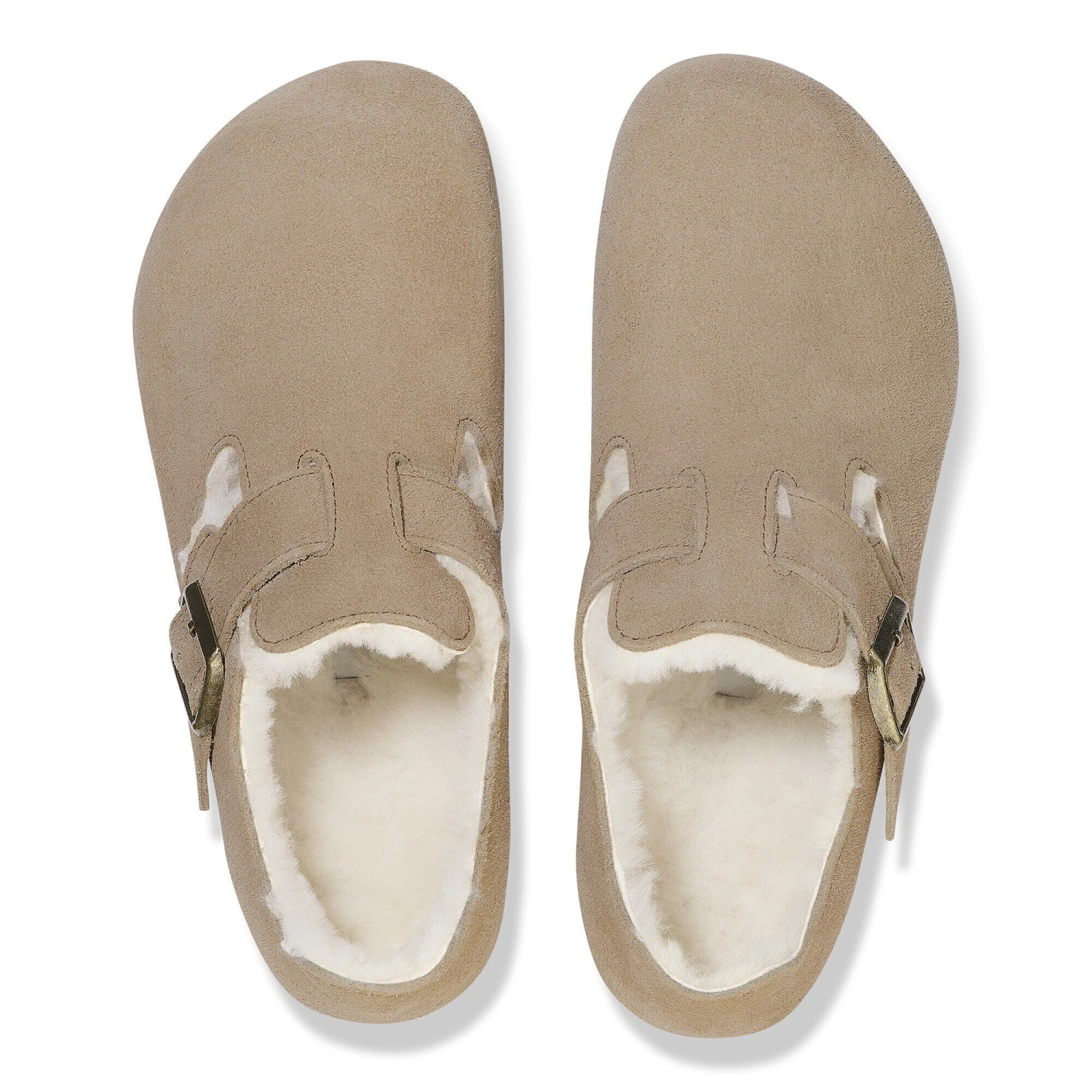 Birkenstock London Shearling Suede Leather Taupe 2 Birkenstock London Shearling Suede Leather Taupe - Image 2