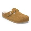 Birkenstock Boston Teddy Shearling Suede Leather-Shearling Corduroy Cork Brown -Birkenstock Shop 1028270
