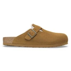 Birkenstock Boston Teddy Shearling Suede Leather-Shearling Corduroy Cork Brown -Birkenstock Shop 1028270 side