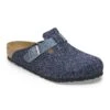 Birkenstock Boston Natural Leather-Felt Midnight Blue