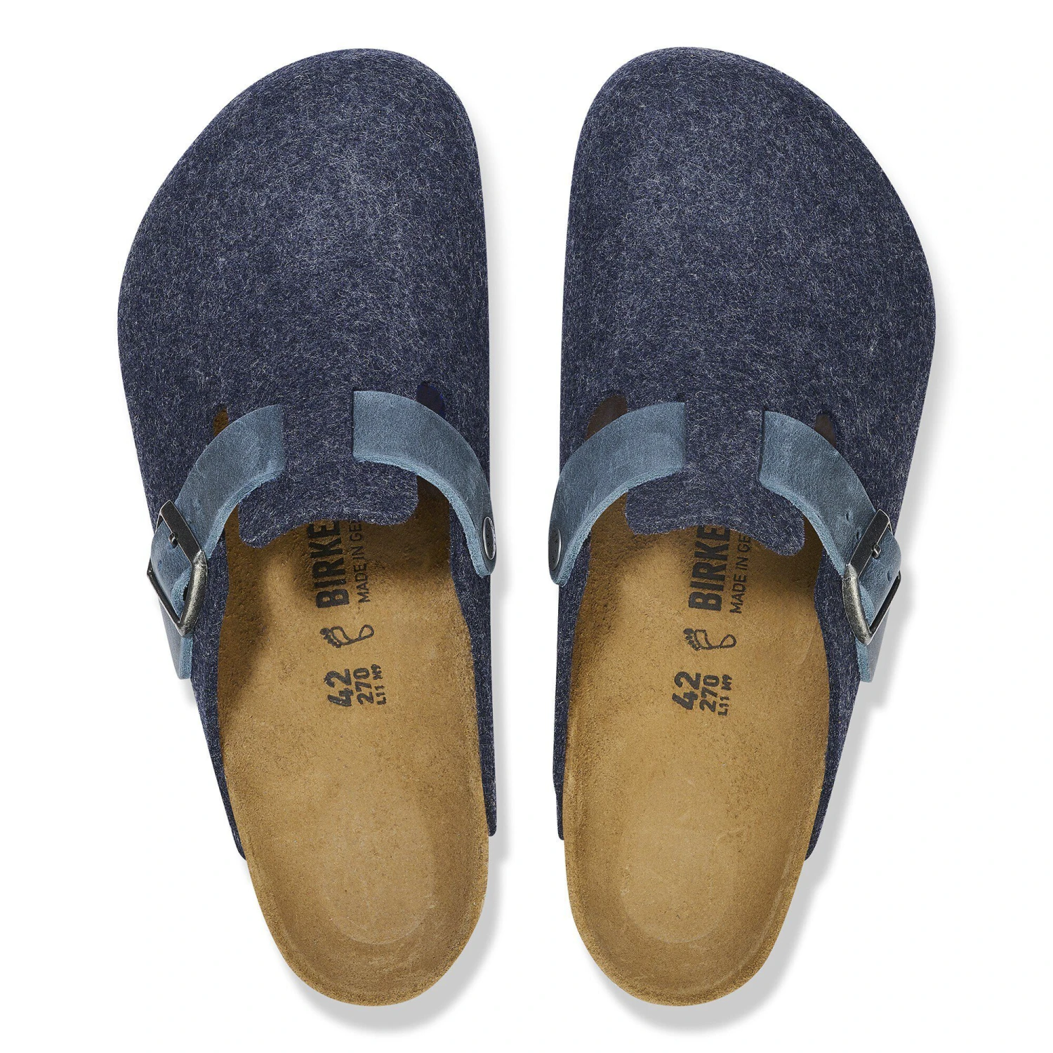 Birkenstock Boston Natural Leather-Felt Midnight Blue 2 Birkenstock Boston Natural Leather-Felt Midnight Blue - Image 2