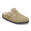 Birkenstock Boston Shearling Suede Leather Taupe -Birkenstock Shop 1028289