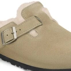 Birkenstock Boston Shearling Suede Leather Taupe 14 Birkenstock Boston Shearling Suede Leather Taupe -Birkenstock Shop 1028289 detail 1