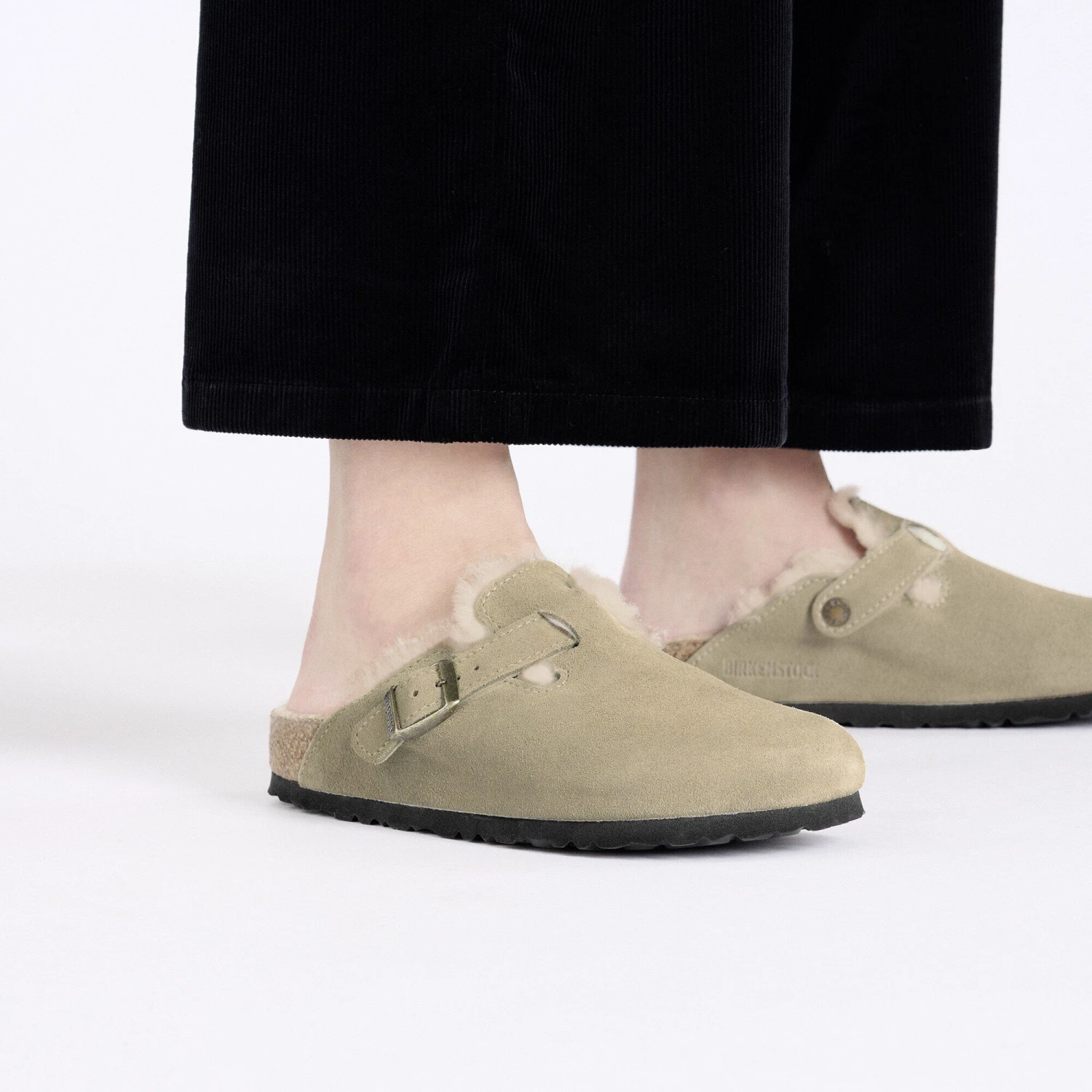 Birkenstock Boston Shearling Suede Leather Taupe 5 Birkenstock Boston Shearling Suede Leather Taupe - Image 5