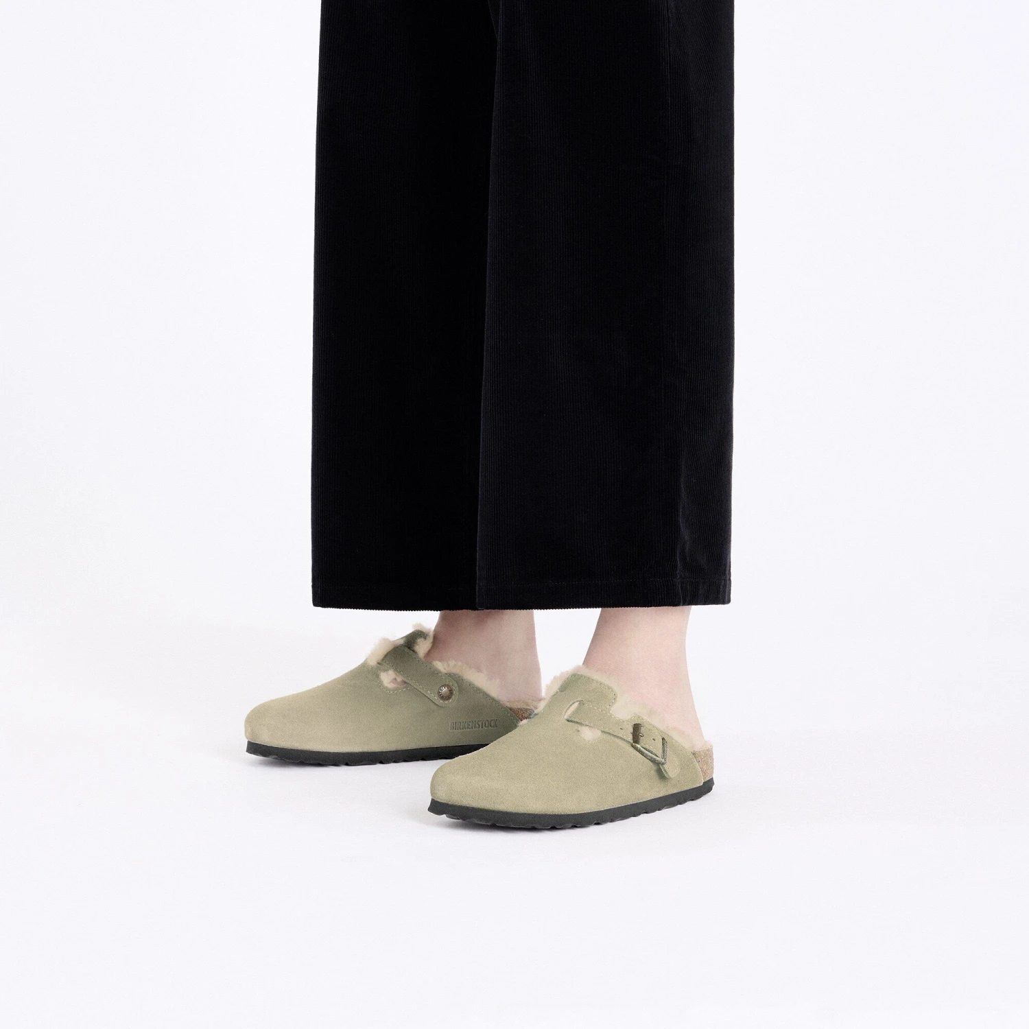 Birkenstock Boston Shearling Suede Leather Taupe 4 Birkenstock Boston Shearling Suede Leather Taupe - Image 4