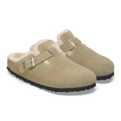 Birkenstock Boston Shearling Suede Leather Taupe 15 Birkenstock Boston Shearling Suede Leather Taupe -Birkenstock Shop 1028289 pair