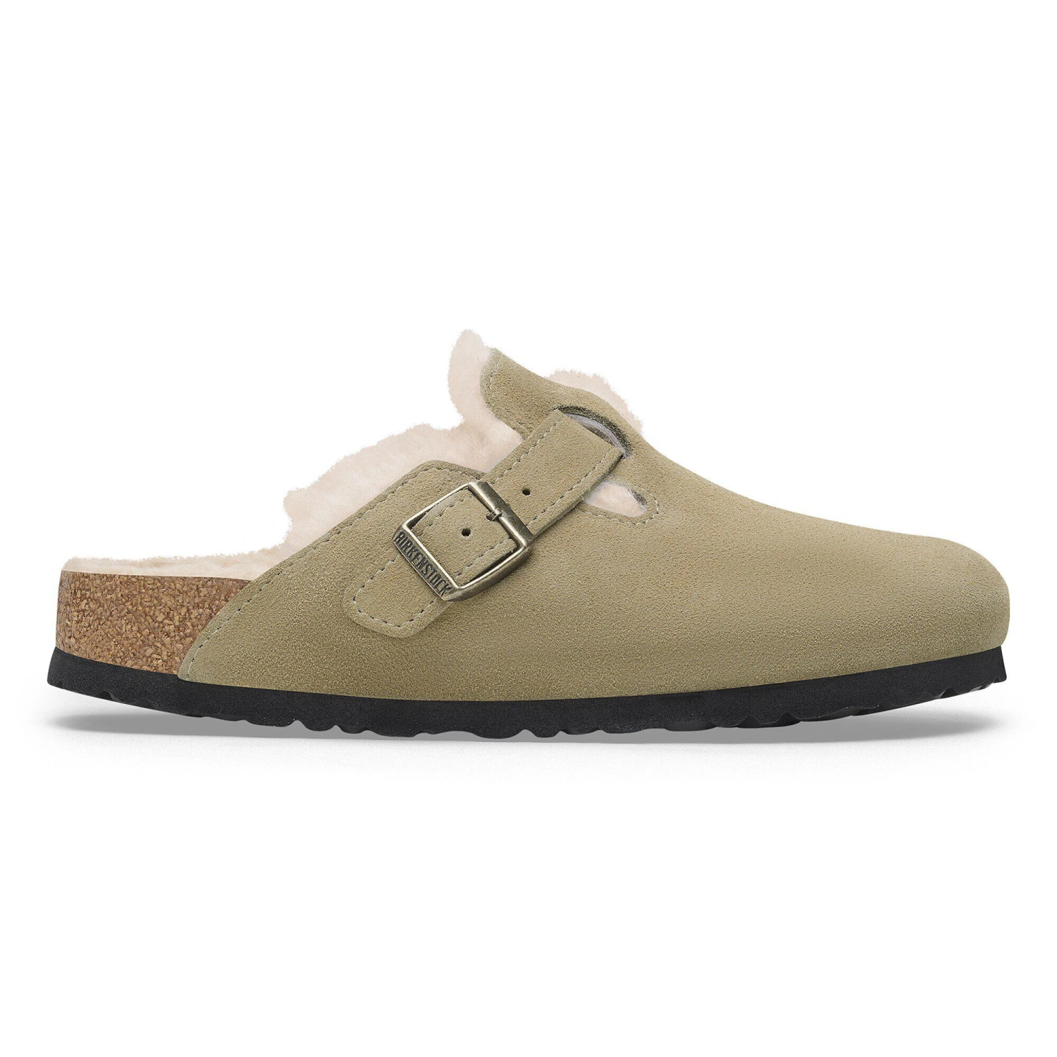 Birkenstock Boston Shearling Suede Leather Taupe 3 Birkenstock Boston Shearling Suede Leather Taupe - Image 3