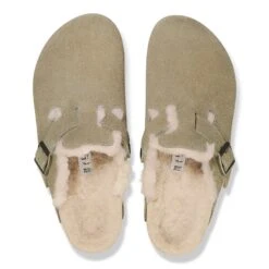 Birkenstock Boston Shearling Suede Leather Taupe 9 Birkenstock Boston Shearling Suede Leather Taupe -Birkenstock Shop 1028289 top