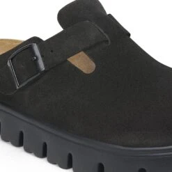 Boston Chunky Suede Leather Black/Black -Birkenstock Shop 1028317 detail 1