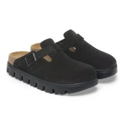Boston Chunky Suede Leather Black/Black -Birkenstock Shop 1028317 pair