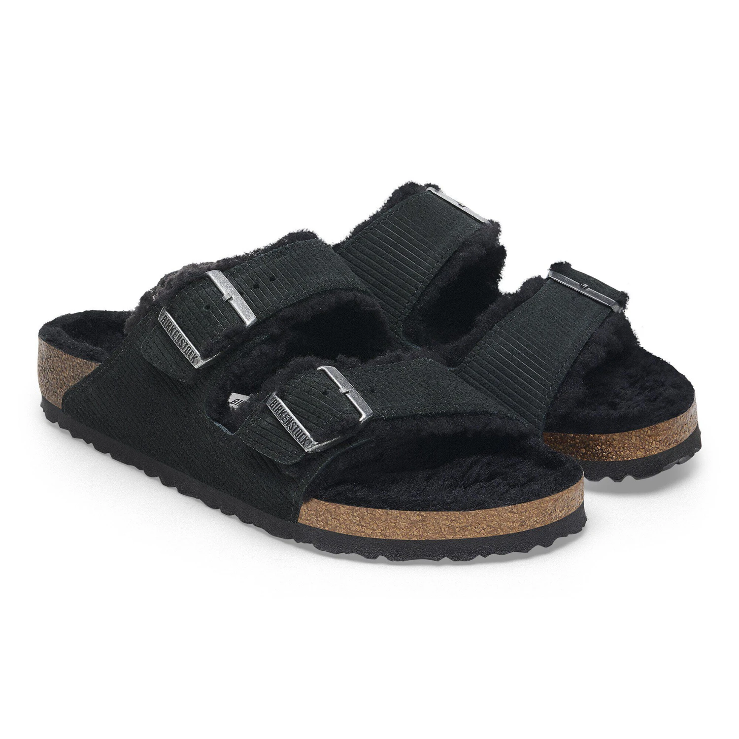 Birkenstock Arizona Shearling Suede Leather-Shearling Corduroy Black 5 Birkenstock Arizona Shearling Suede Leather-Shearling Corduroy Black - Image 5