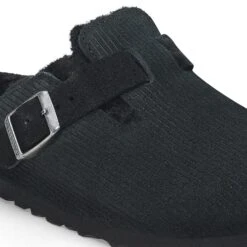 Birkenstock Boston Teddy Shearling Suede Leather-Shearling Corduroy Black -Birkenstock Shop 1028326 detail 1
