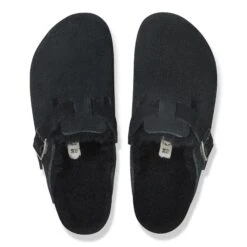 Birkenstock Boston Teddy Shearling Suede Leather-Shearling Corduroy Black -Birkenstock Shop 1028326 top