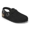Birkenstock Tokio Shearling Suede Leather Black -Birkenstock Shop 1028358