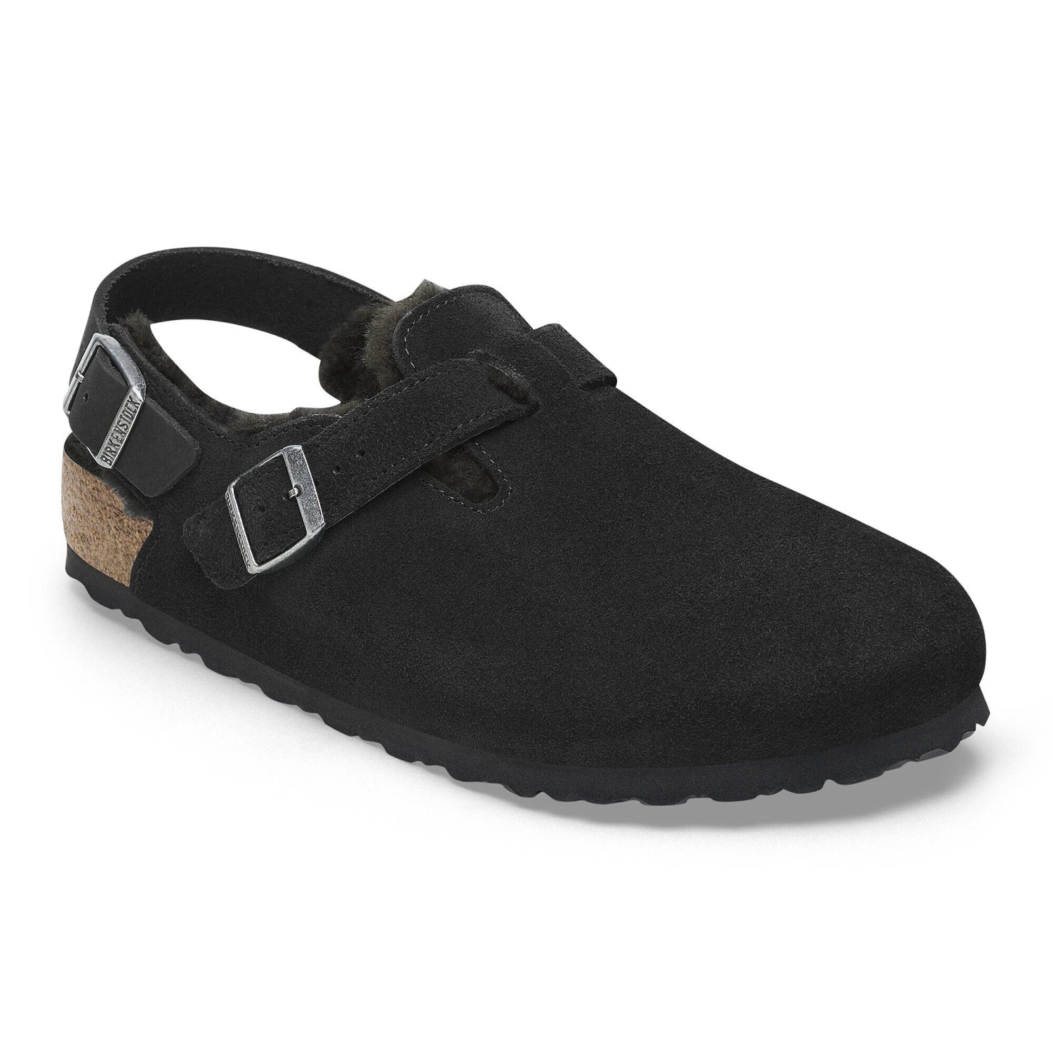 Birkenstock Tokio Shearling Suede Leather Black 1 Birkenstock Tokio Shearling Suede Leather Black