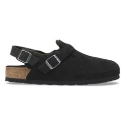 Birkenstock Tokio Shearling Suede Leather Black 8 Birkenstock Tokio Shearling Suede Leather Black -Birkenstock Shop 1028358 side