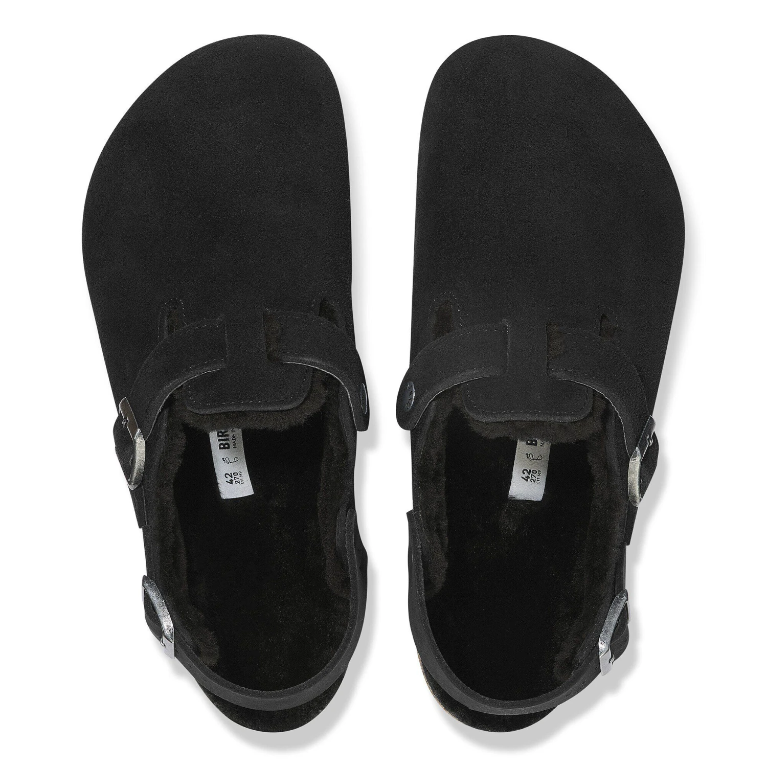Birkenstock Tokio Shearling Suede Leather Black 2 Birkenstock Tokio Shearling Suede Leather Black - Image 2