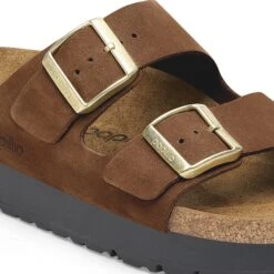 Arizona Flex Platform Nubuck Leather Dark Tea -Birkenstock Shop 1028366 detail 1