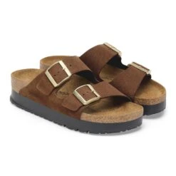 Arizona Flex Platform Nubuck Leather Dark Tea -Birkenstock Shop 1028366 pair