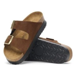 Arizona Flex Platform Nubuck Leather Dark Tea -Birkenstock Shop 1028366 sole