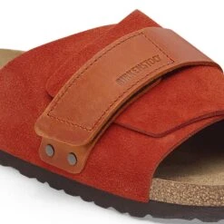Birkenstock Kyoto Nubuck-Suede Leather Rust Brown -Birkenstock Shop 1028370 detail 1