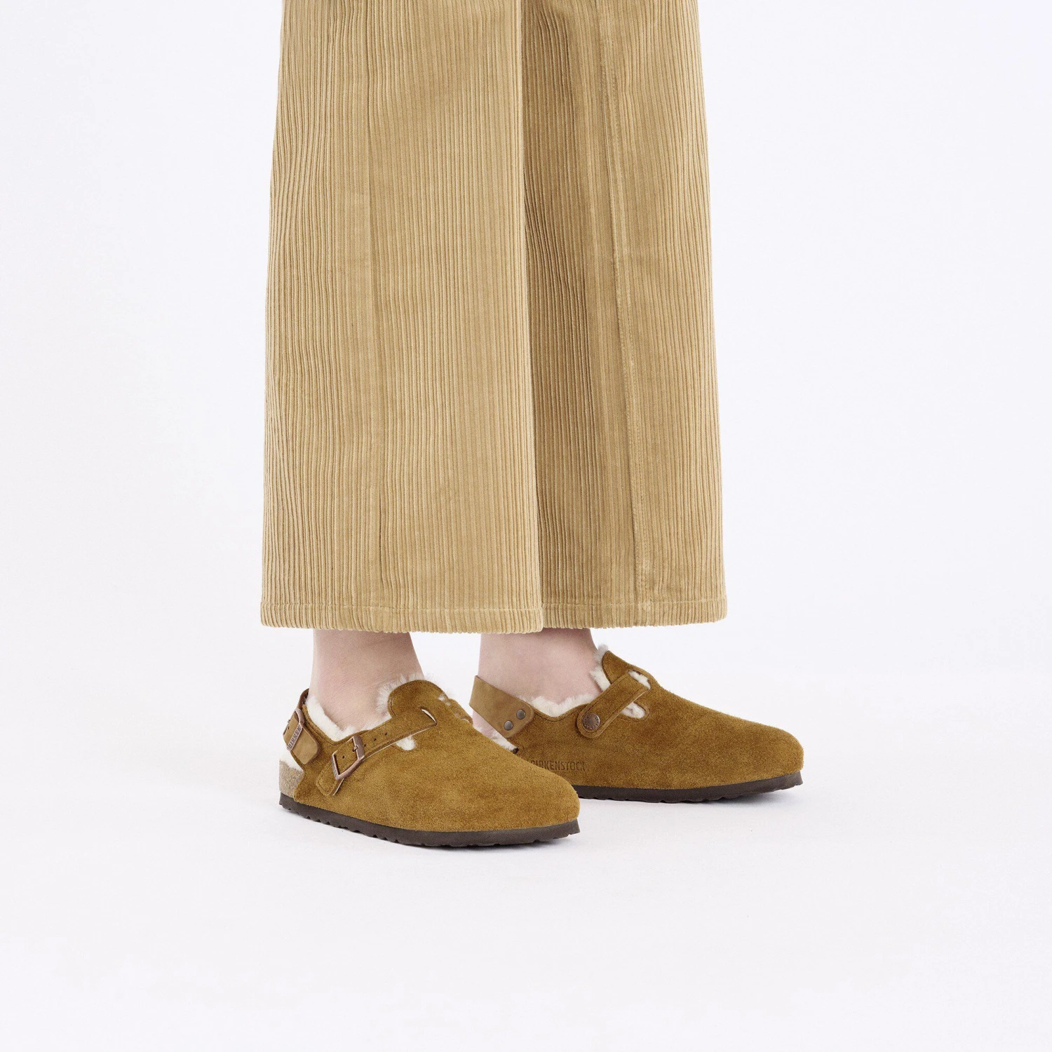 Birkenstock Tokio Shearling Suede Leather Mink 6 Birkenstock Tokio Shearling Suede Leather Mink - Image 6