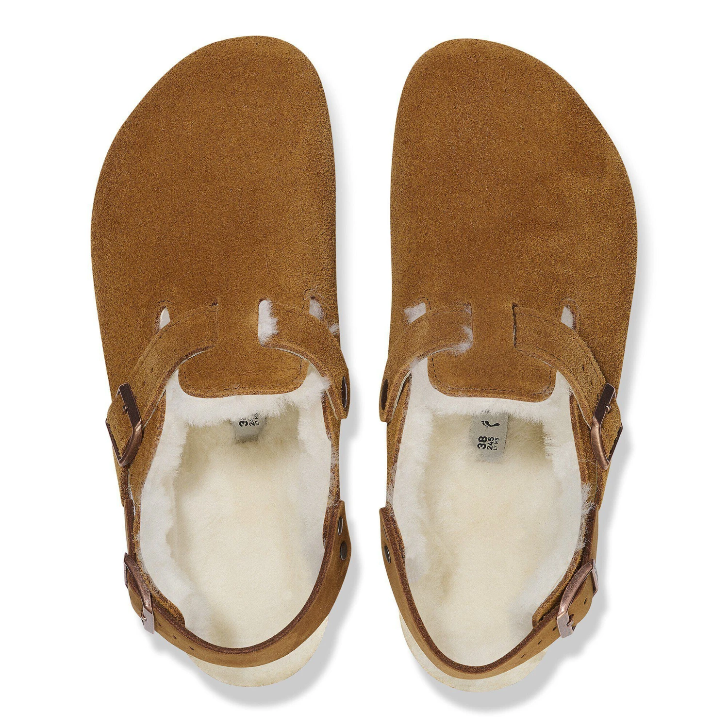 Birkenstock Tokio Shearling Suede Leather Mink 2 Birkenstock Tokio Shearling Suede Leather Mink - Image 2