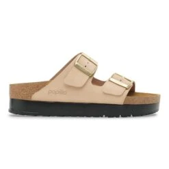 Arizona Flex Platform Nubuck Leather Sandcastle -Birkenstock Shop 1028379 side