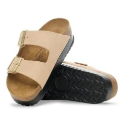 Arizona Flex Platform Nubuck Leather Sandcastle -Birkenstock Shop 1028379 sole
