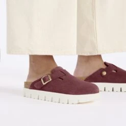Boston Chunky Suede Leather Berry Crush 14 Boston Chunky Suede Leather Berry Crush -Birkenstock Shop 1028395 f closeup f